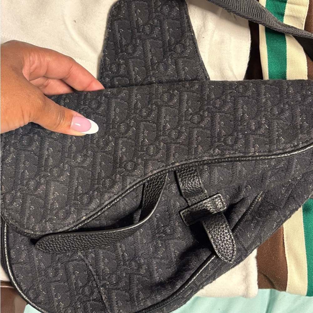 Dior Black Monogram Saddle Bag